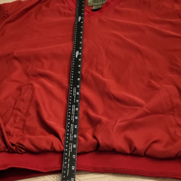 Ozzo Sport Men's V-Neck Lined Red Athletic Windbreaker Size XL - Picture 5 of 6